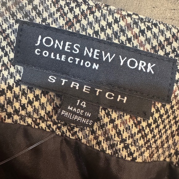 Jones New York Collection Womens Stretch Plaid Pencil Skirt Size 14 Houndstooth - Picture 9 of 11